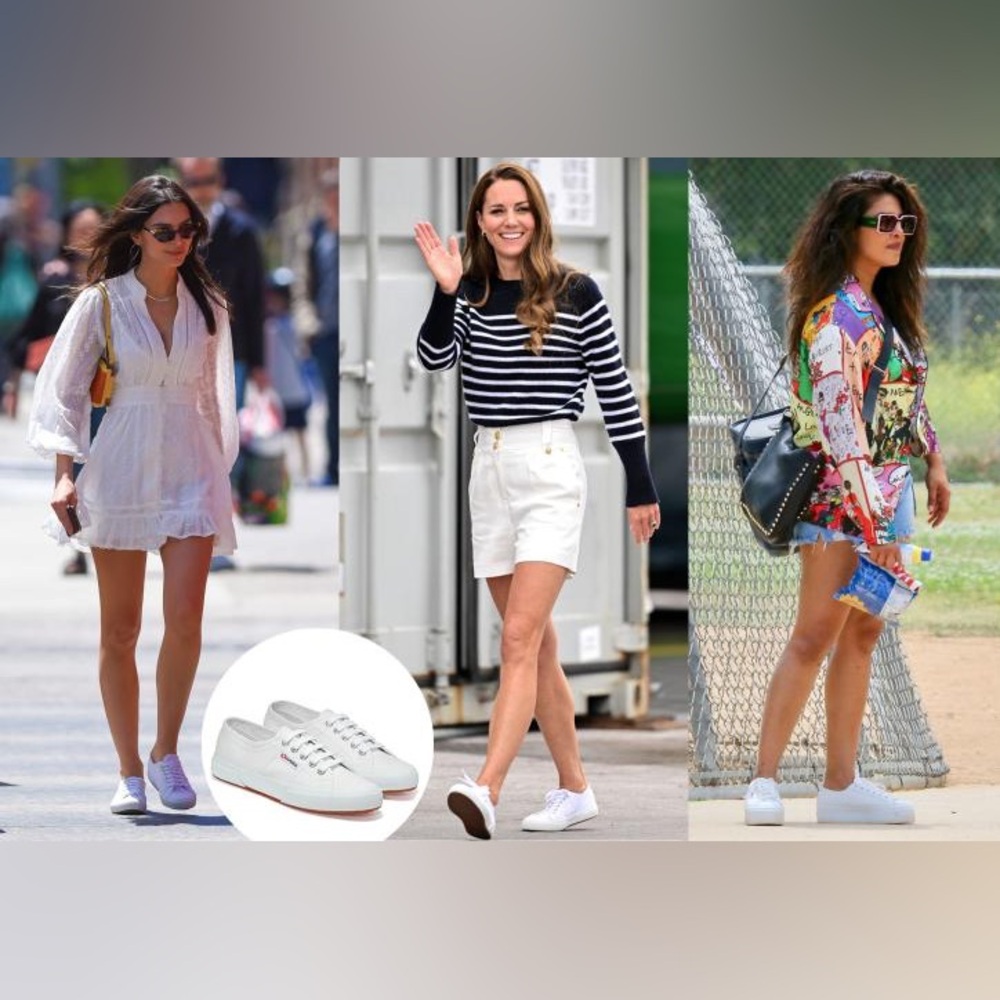 Superga Classic White Lace-Up Sneakers
